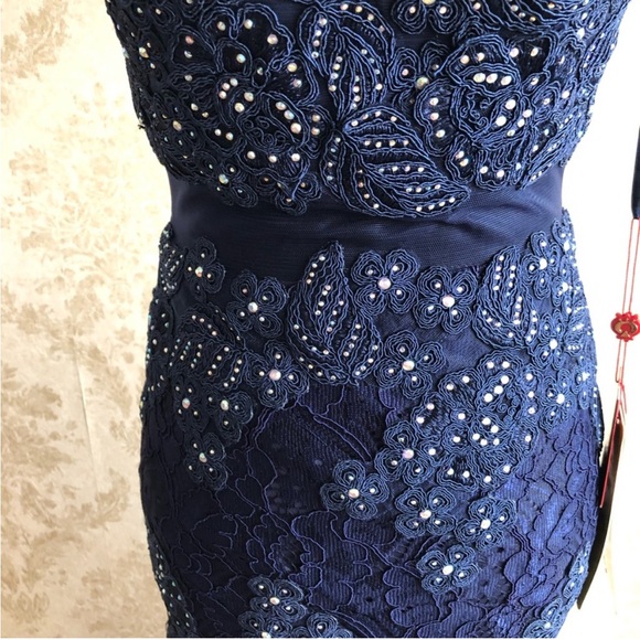 May Queen Blue Halter Maxi Gown - Picture 4 of 13